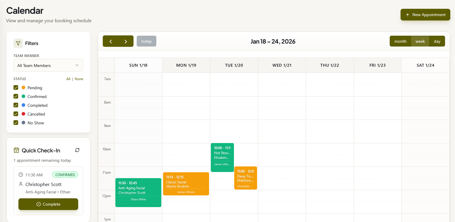 Never double-book again - Desktop view