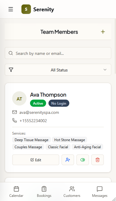 Add team members in seconds - Mobile view